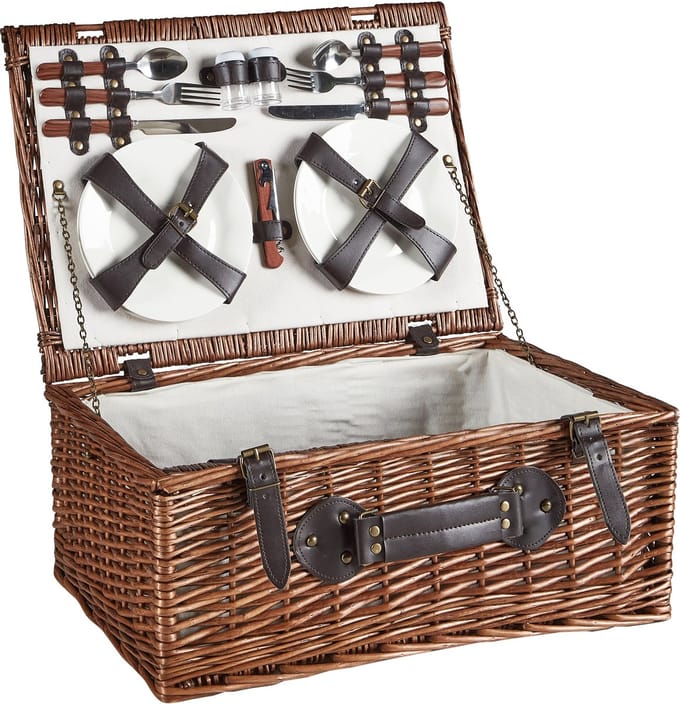 PRUNEAU - Picknickmand voor 4 - Bruin - Wilgenhout