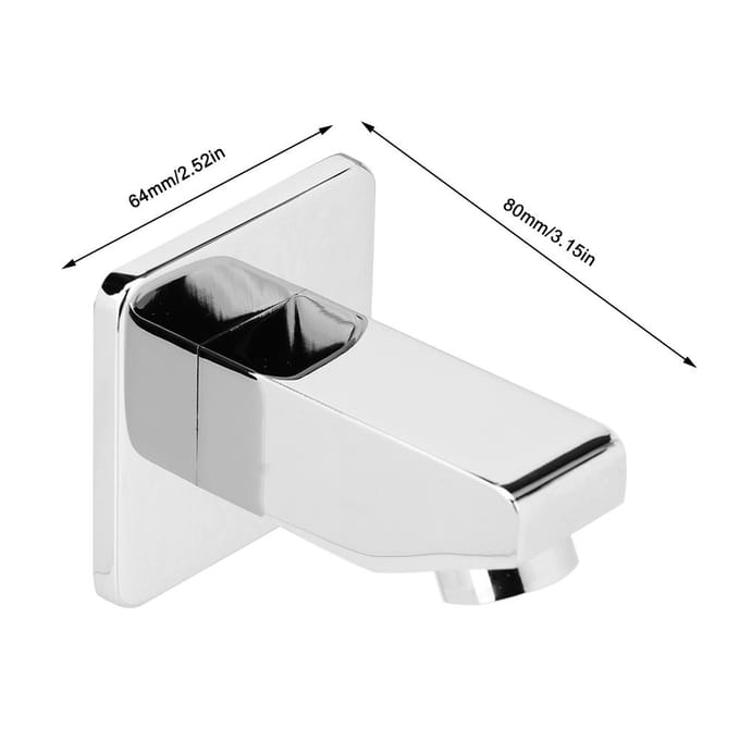 G1/2in Draad Koper Vierkante Vorm Inbouw Douchekraan Uitloop Doucheaccessoires gray
