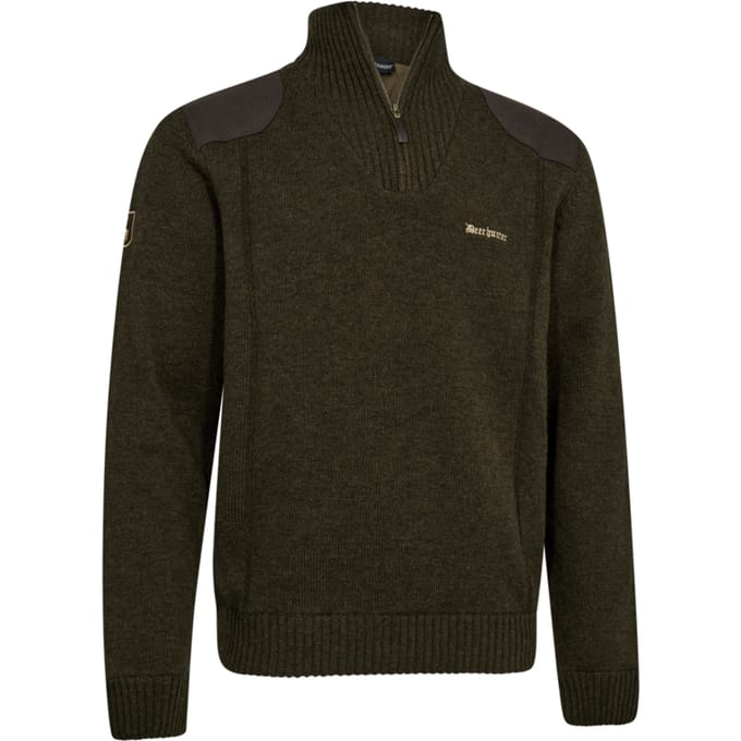 Deerhunter finley ½ zip knit olive - 3xl