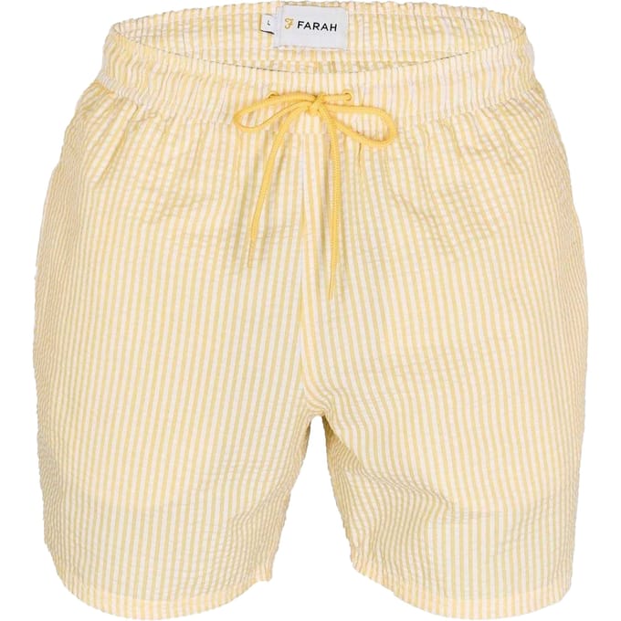 Farah Heren Gestreepte Zwemshort (Geel)