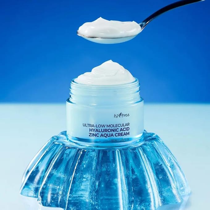 [ISNTREE] Crème Aqua Zinc Acide Hyaluronique Ultra-Faible Poids Moléculaire 30 ml white