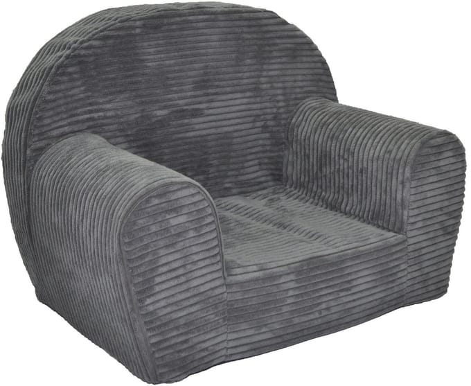 Kinderfauteuil LINCOLN - lichtgrijs - corduroy - Wasbare Hoes