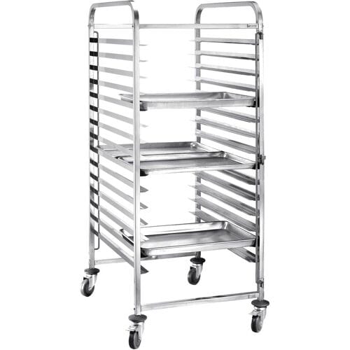 GGM Gastro Tablettwagen - für 15 Tabletts EN 600x400 Zilver