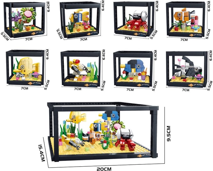 Bouwstenen set - aquarium - 8 in 1 - 729 stuks