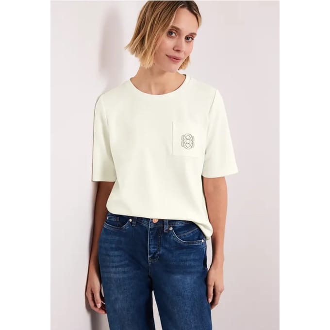 Shirt met ronde hals en decoratief detail