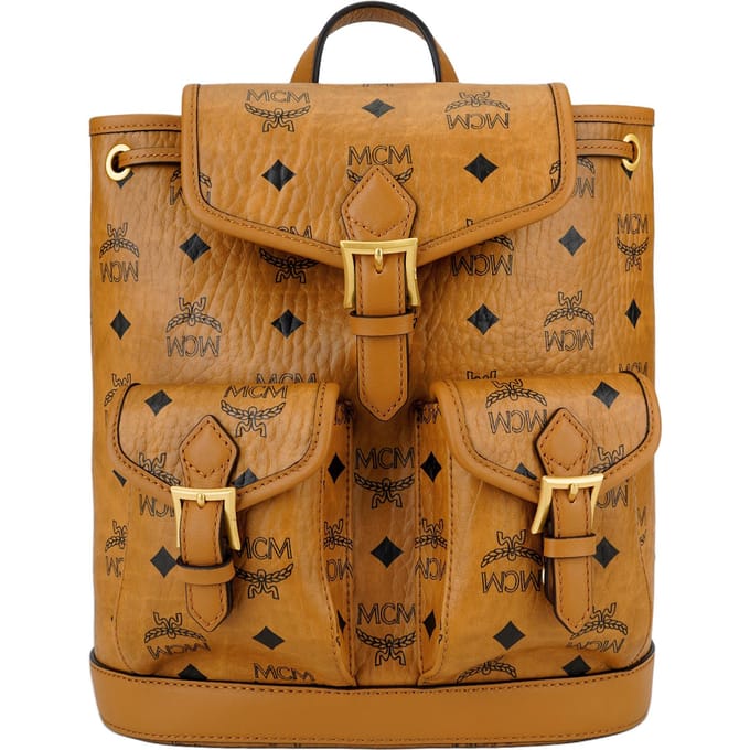MCM Aren Mini Rugzak Dames Rugzakken Goud Bruin MWKFATA02CO001 Basic Set (Bag+Dust Bag)