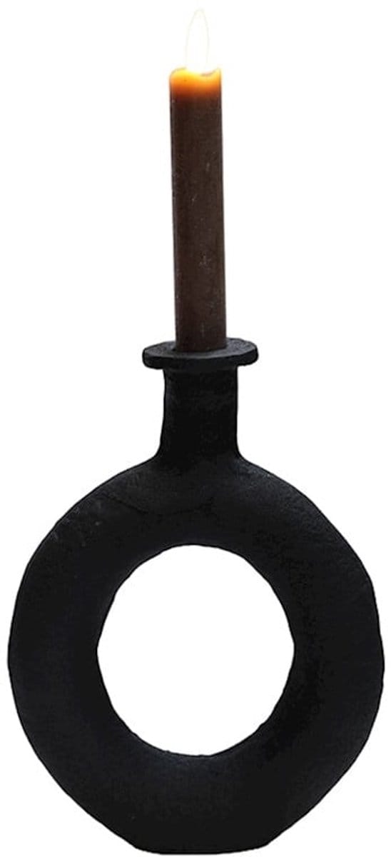 Kandelaar Rocha | Small | Zwart | L16 x B4 x H21 cm