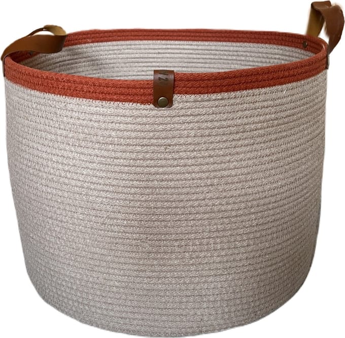 OZ Home - Mand - Beige/Oranje - Duurzaam & Functioneel - Voor Opslag en Organisatie