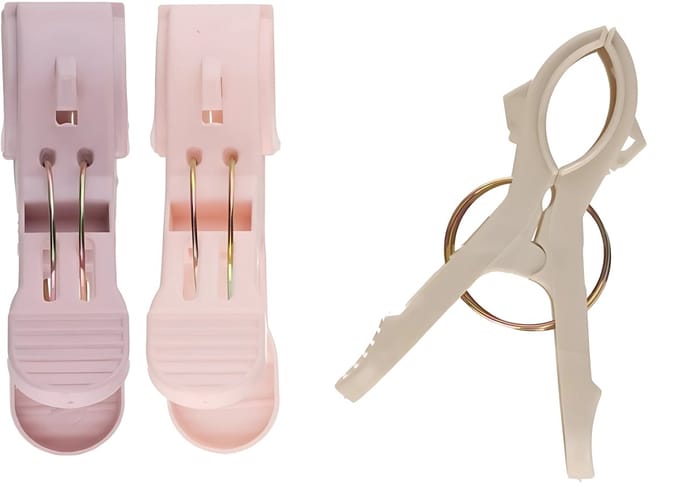 Gerimport handdoek knijpers - 3x - pastel tinten - 8 x 3 x 12 cm - kunststof