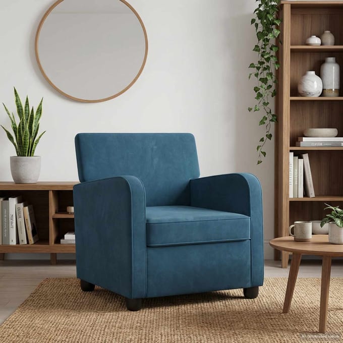 vidaXL - Fauteuil - Blauw - fluweel