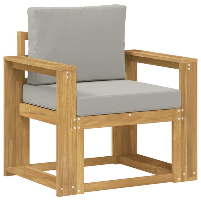 vidaXL - Buitensofa - Polyester - Wit - en - lichtgrijs