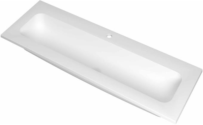 INK Reflekt Wastafel Polystone Centraal met 1 Kraangat - 1200x400x15 mm - Mat Wit