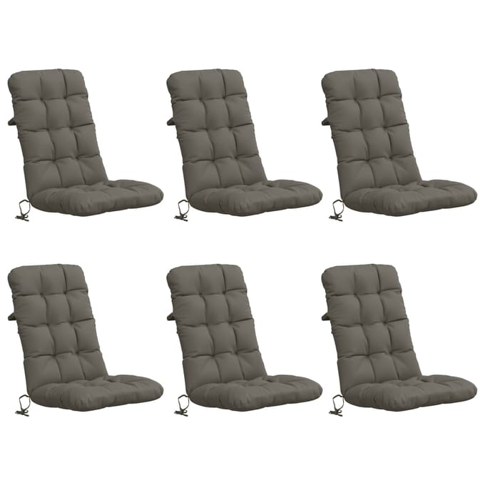 vidaXL - 6-delige - hoogrugkussen - VIANEN - 100% - Polyester - Grijs
