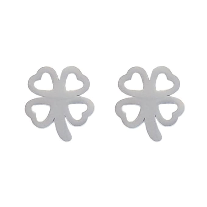 Fako Bijoux® - Oorbellen - Steker - RVS - Stainless Steel - Klavertje Vier