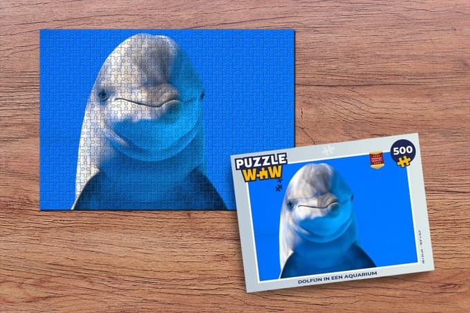 Puzzel Dolfijn in een aquarium - Legpuzzel - Puzzel 500 stukjes