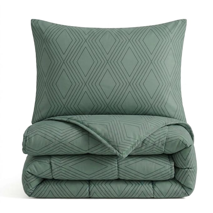 Sleeptime® 2 in 1 Dekbed zonder Overtrek Dorian - Dekbed - 200 x 200 cm + 2 x kussensloop 60x70 - Groen