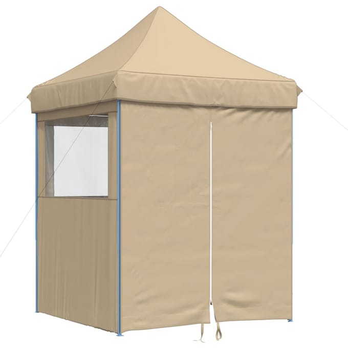 vidaXL - Partytent - inklapbaar - pop-up - met - 4 - zijwanden - beige