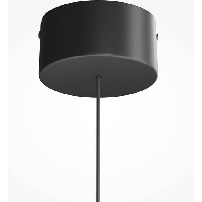 Maytoni LED hanglamp FLOAT, helder/zwart, Ø 20 cm, glas/metaal
