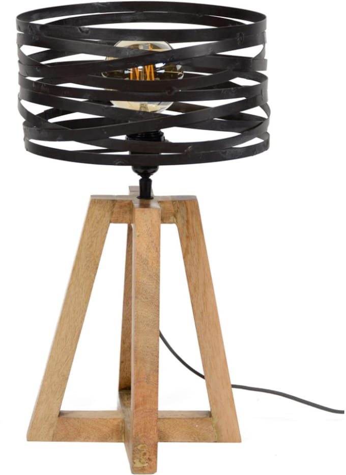 AnLi Style Tafellamp twist houten kruisframe