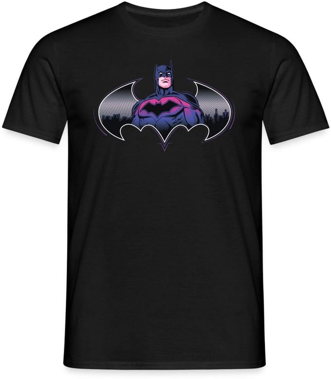 Batman Cool Ontwerp Met Logo En Roze Kostuum T-Shirt Heren