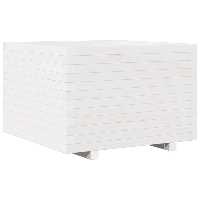 vidaXL - Plantenbak - 70x70x49,5 - cm - massief - grenenhout - wit