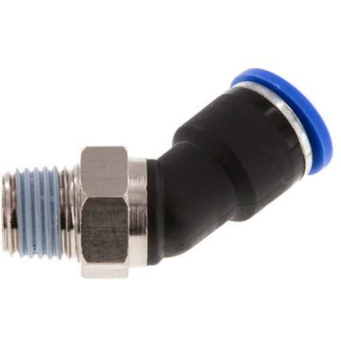 10mm x R1/4'' 45 graden L-verbinding Messing/PA 66 Insteekfitting Buitendraad NBR [2 Stuks]