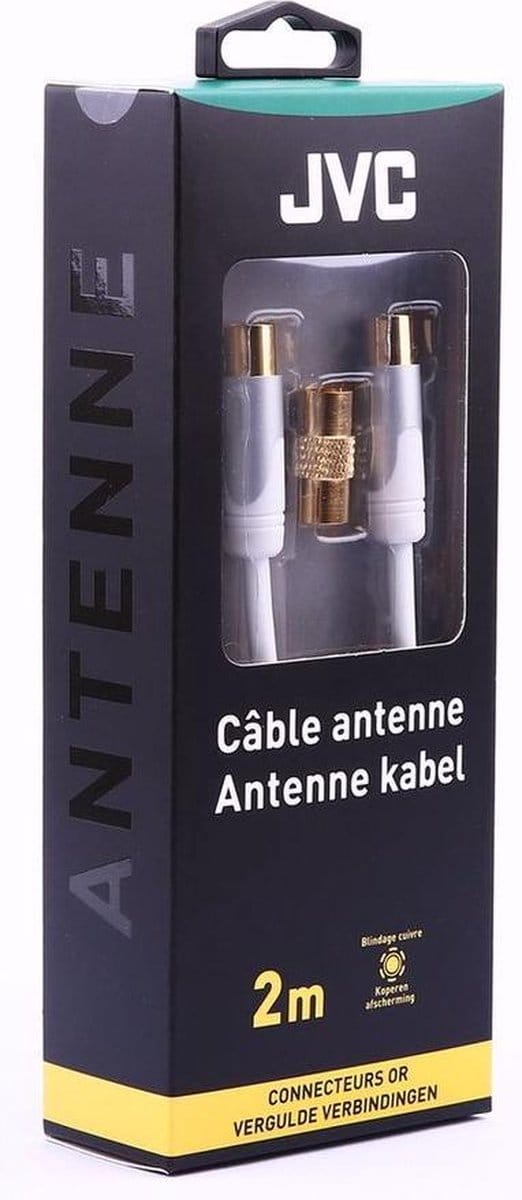 JVC antennekabel COAXIAL CABLE  WHITE MALE/MALE ADAPTOR FEMALE/FEMA