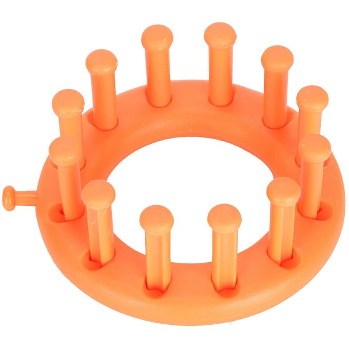 Ronde Breiring Kit Plastic Kinderen Kleine Wollen Muts Weefmachine met Haaknaald orange