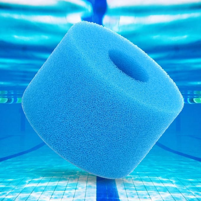 Wasbaar Zwembadfilterelement Herbruikbare Concentrische Sponszuil voor Zwembad Blauw blue