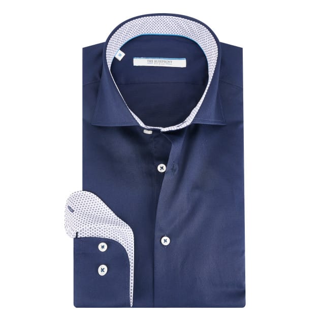The BLUEPRINT Premium Business Overhemd Donkerblauw Heren