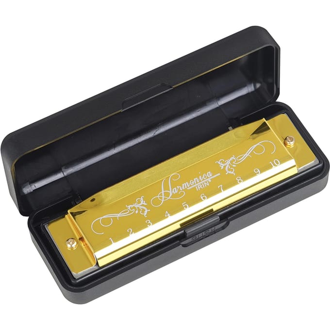 Harmonica IRIN 10 trous Clé de C 20 tons Cadeau musical avec étui de rangement pour étudiant débutant black