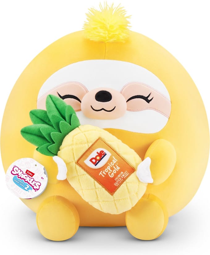 Snackles Series 2 - Luiaard Sandy met Dole ananas - 38 cm van ZURU