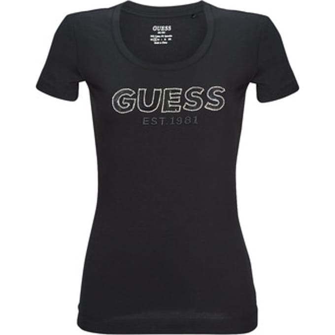 Guess  T-shirt Korte Mouw SS RN MESH LOGO TEE