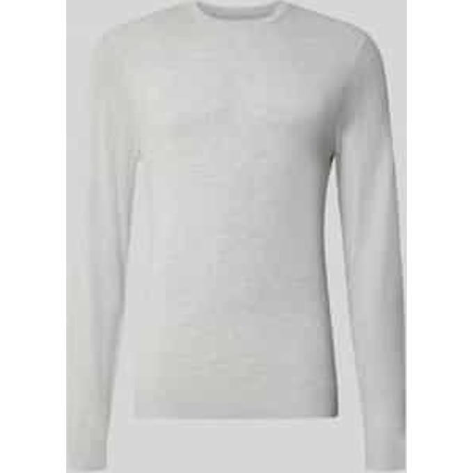 Gebreide pullover met geribde ronde hals