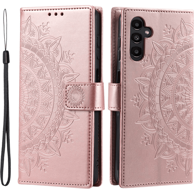 Comfycase Samsung Galaxy A56 Mandala Bookcase Roségoud