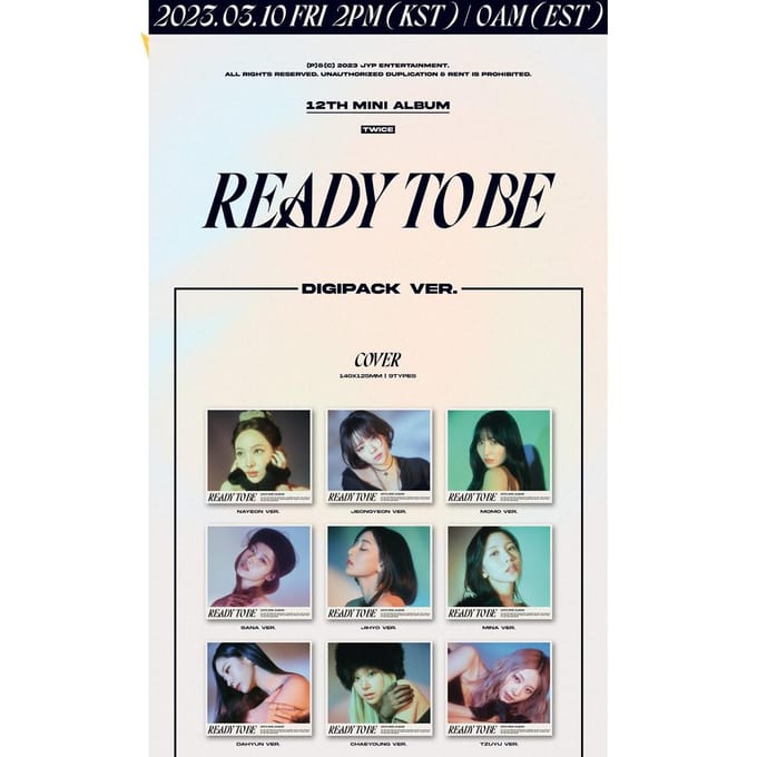 TWICE - REDY TO BE Digipack ver. NO POB_CHAEYOUNG