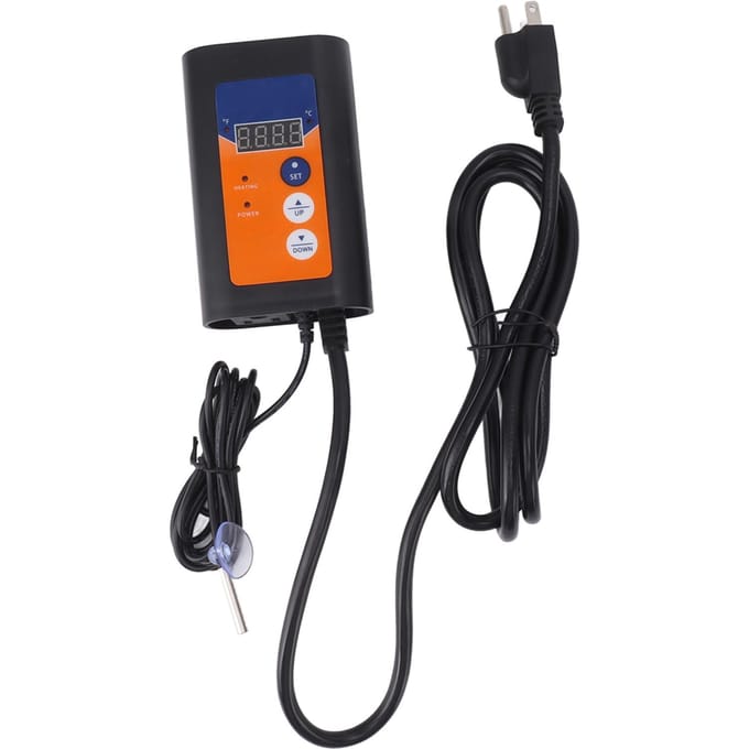 Contrôleur de Température pour Reptiles 1000W Réponse Rapide Contrôleur de Température Numérique Thermostat ABS black