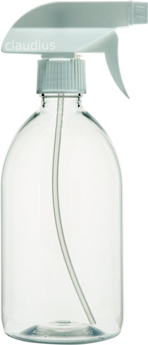 Lege Plastic Fles 500 ml PET transparant - met witte spraykop - set van 10 stuks - navulbaar - Leeg