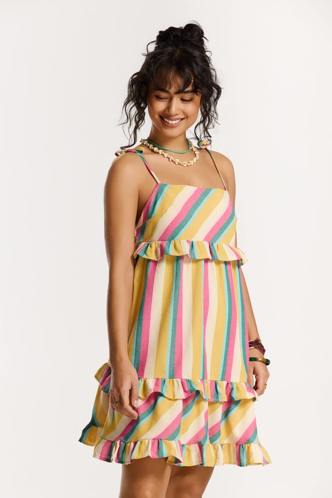 Shiwi Jella Stripe Dress Multicolour Stripe Größe: S | Minikleider Outlet | Damen
