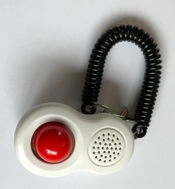 Clicker - training voor huisdieren - Clicker met Polsband en elastisch - Wit