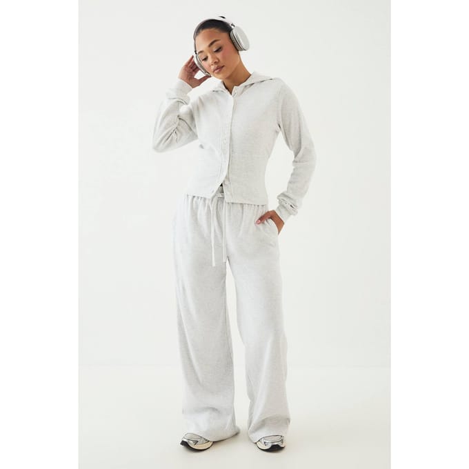 Dames Dsgn Studio Zware Geribbelde Rechte Pijp Joggingbroek | Asgrijs | Maat: Small