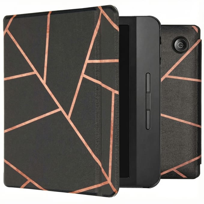 imoshion Design Slim Hard Case Sleepcover met stand voor de Kobo Libra H2O - Black Graphic