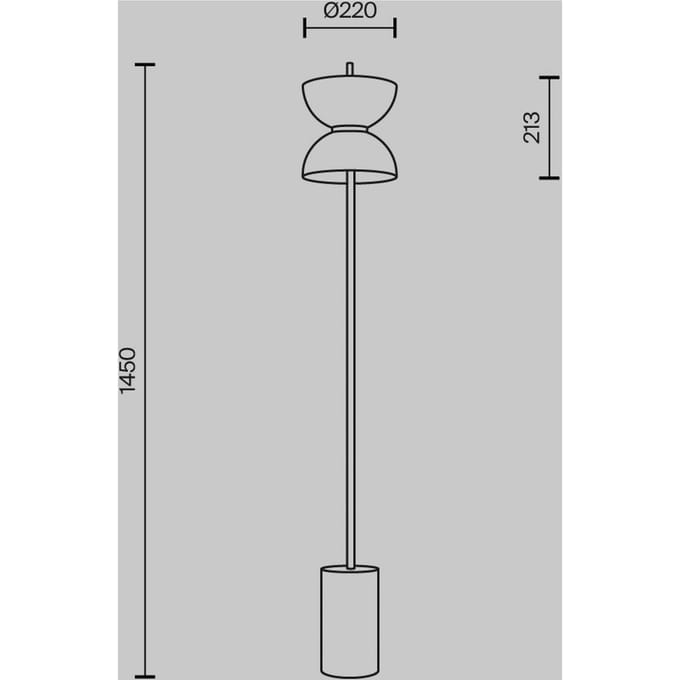 Maytoni LED vloerlamp Kyoto, wit, hoogte 145 cm, marmer