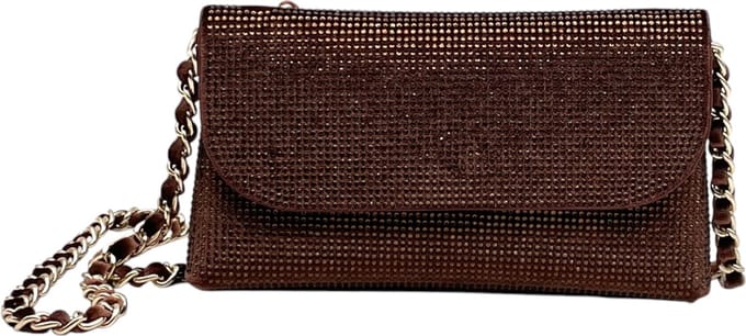 Flora & Co - clutch - avondtasje bling bling - handtas feestdagen - bruin