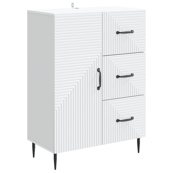 vidaXL - Dressoir - Wit - 66 - x - 34,5 - x - 89,5 - cm - Bewerkt - hout