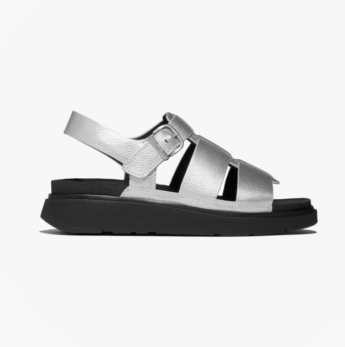 Fitflop Gen-ff Tumbled Dames Enkelsandaal met Bandje Zilver