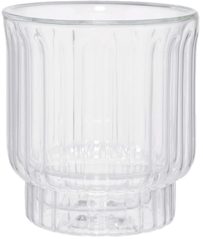 Dubbelwandig latte glas met groeven CHiATO, 300 ml – Transparant
