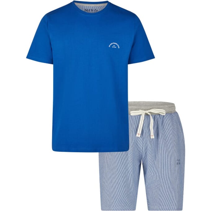 Phil & Co Heren Shortama Korte Pyjama Set Blauw - Maat XL