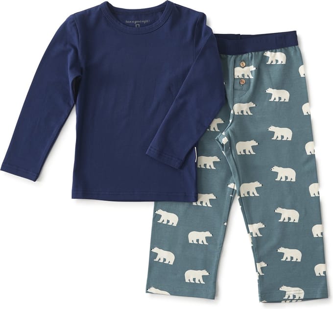 Little Label Pyjama Jongens - Maat 122-128 - Blauw, Wit - Zachte BIO Katoen