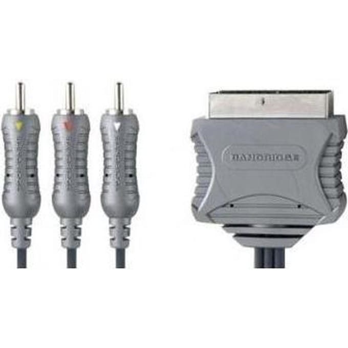 Bandridge VL7542 video kabel adapter 1,5 m SCART (21-pin) 3 x RCA Grijs